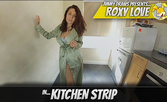 Roxy Love Sizzles in Kitchen Strip Tease