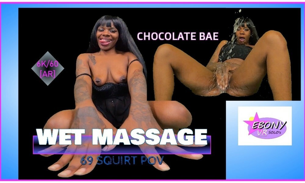 Wet Ebony Massage with Chocolate Bae in 4K POV