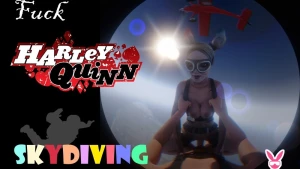 Fuck Harley Quinn skydiving shortly before opening the parachute (A XXX Parody) - 