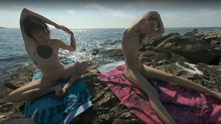 Poppy And Brille Doing Naked Yoga On The Beach Hot Girls Vacation - Image 10