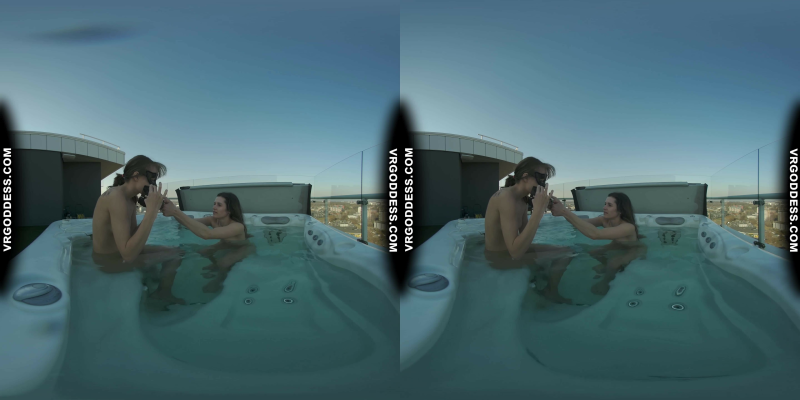 Josie Naked Rooftop Jacuzzi Between The Scenes Dirty Female Director Lesbian Touching Miss Pussycat - Image 1