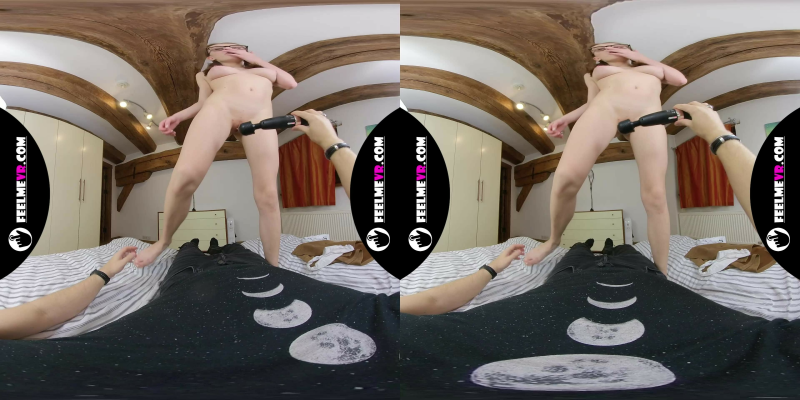 VR180 Video, Busty Lina Masturbates With Vibrator On Man - Image 8