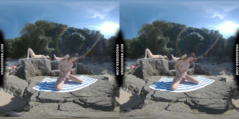 Rebeka Ruby Wild Nude Beach Dildo Adventure - Image 4