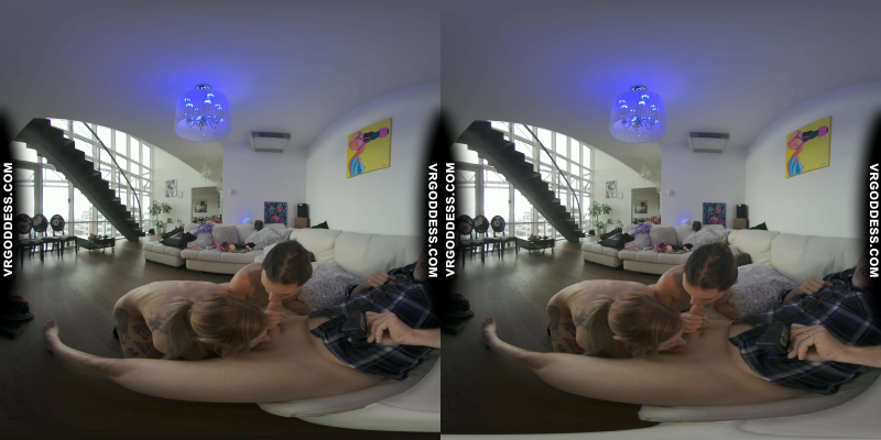 Rebeka Ruby & Bleika in Hot Double Blowjob VR - Image 2