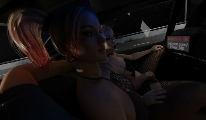 Steamy Car Threesome FFM Public Adventure - Image 3