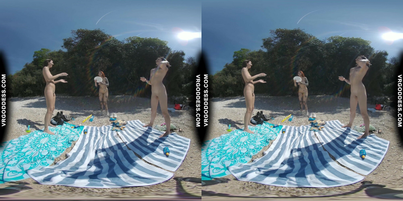 3 Babes Naked On Vacation Beach Picnic Playing Frisbee Searching For Shells And Bubble - Image 10